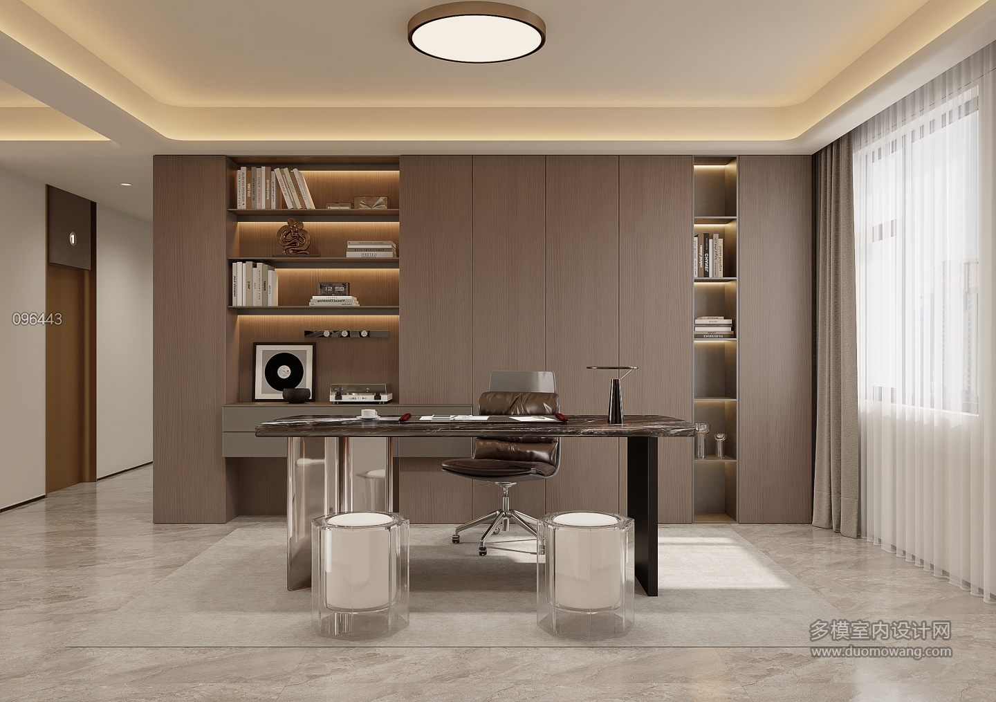 意式负一楼书房