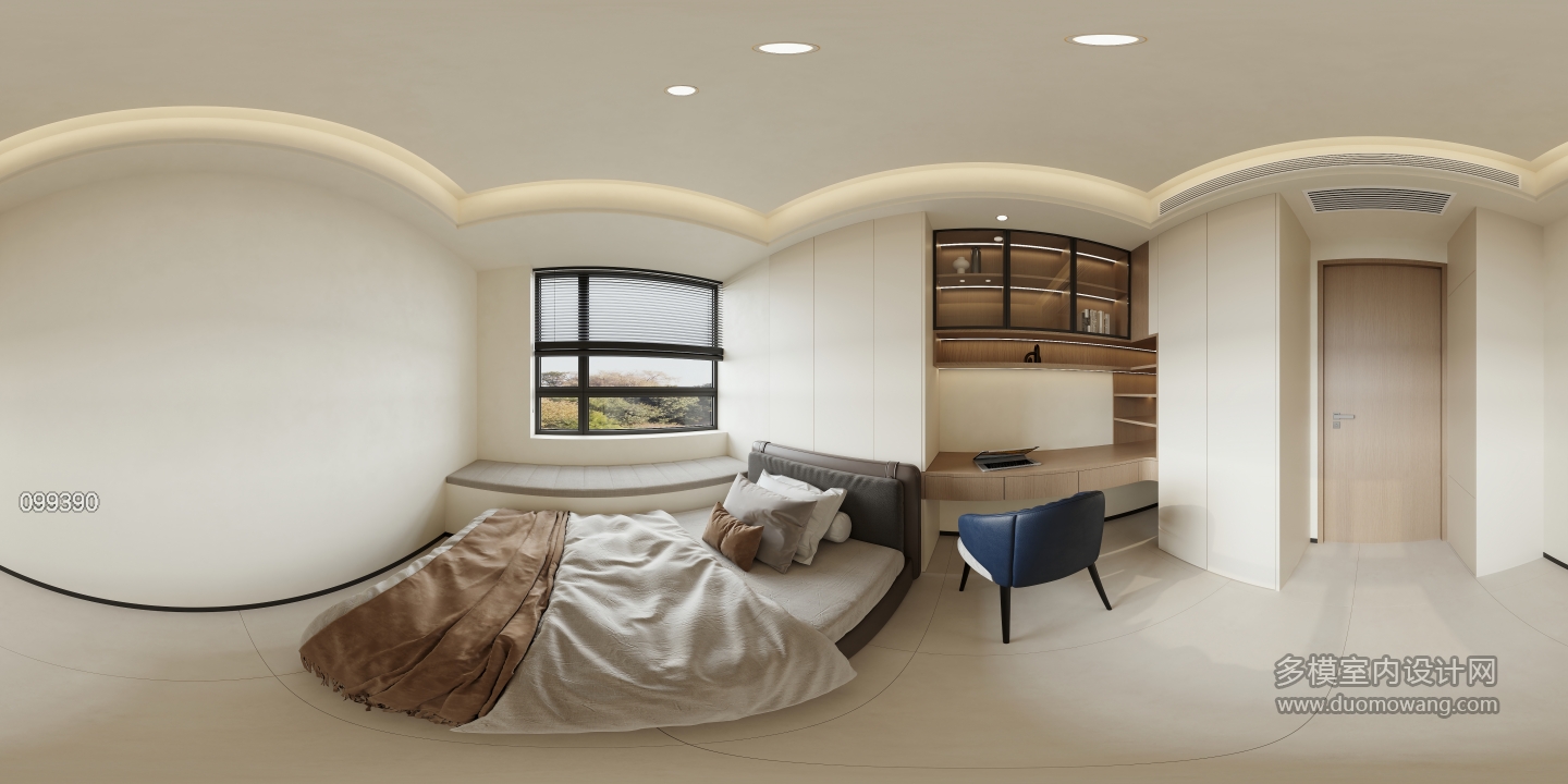 现代 男孩房 全景