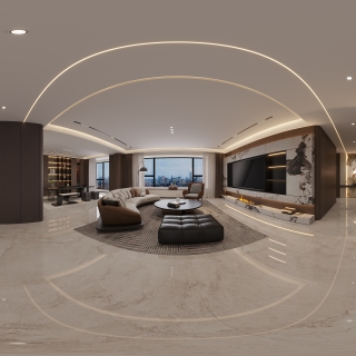 现代客餐厅全景