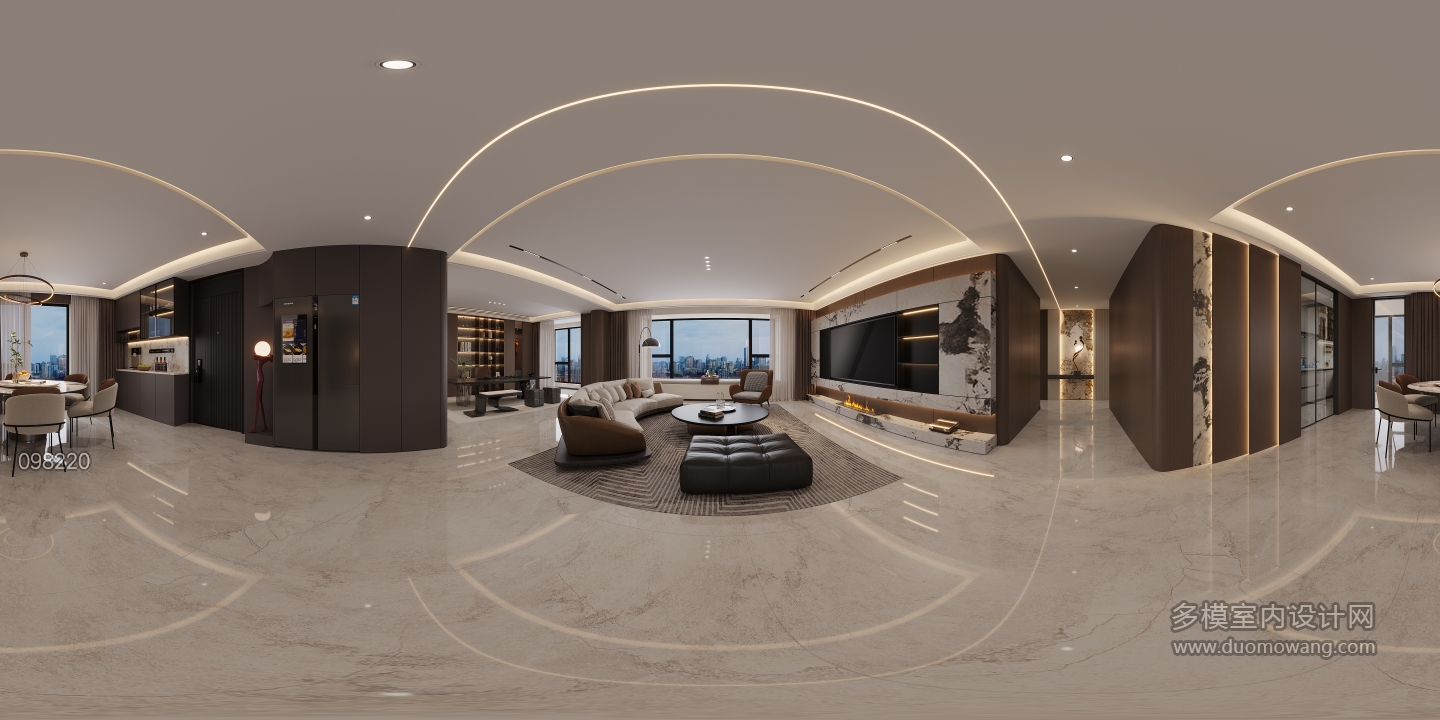 现代客餐厅全景