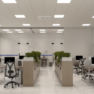 现代4S店公共办公区特写