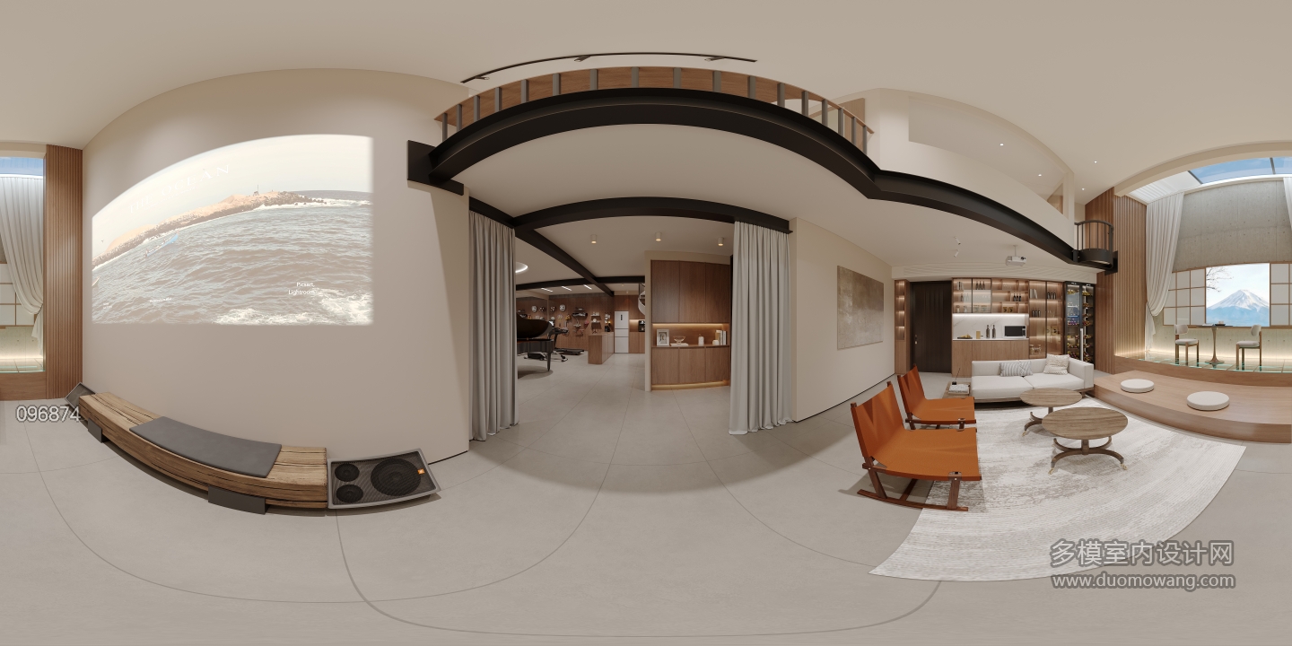 负二楼客厅全景