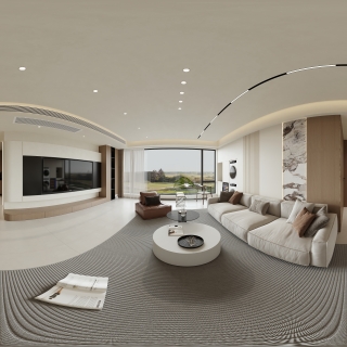 现代 客餐厅 全景