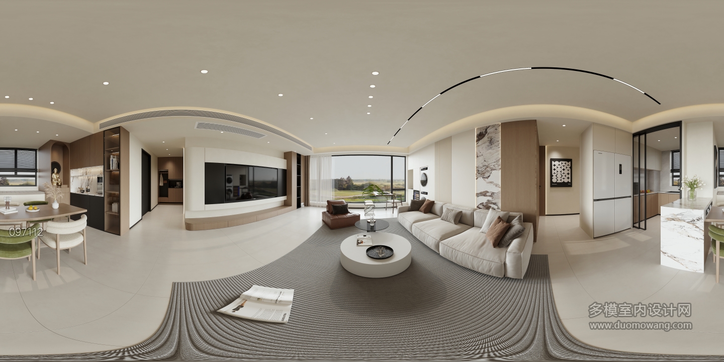 现代 客餐厅 全景