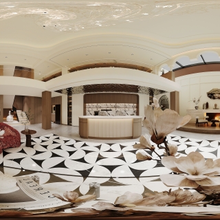 现代会客厅全景