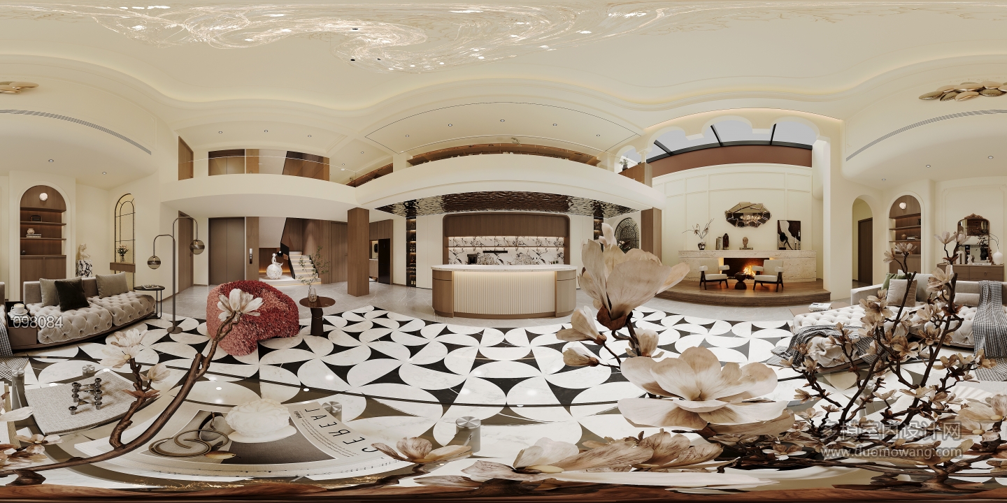 现代会客厅全景