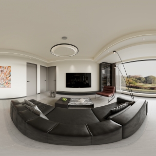 现代 客餐厅 全景