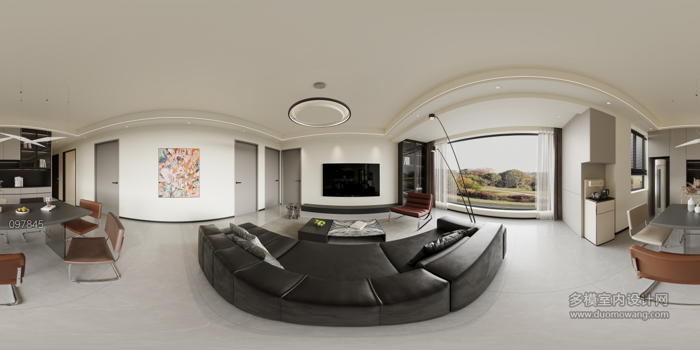 现代 客餐厅 全景