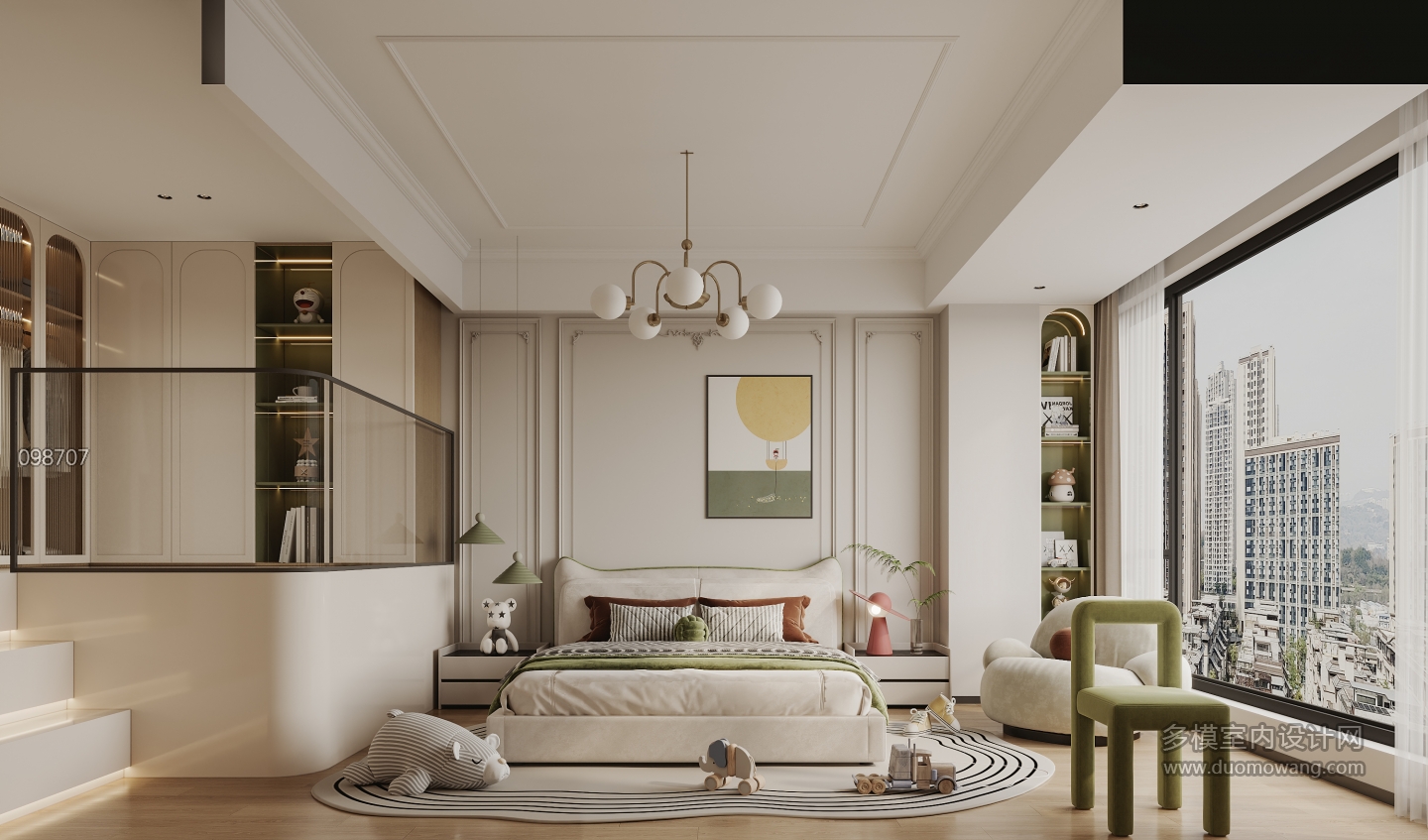 奶油风卧室特写