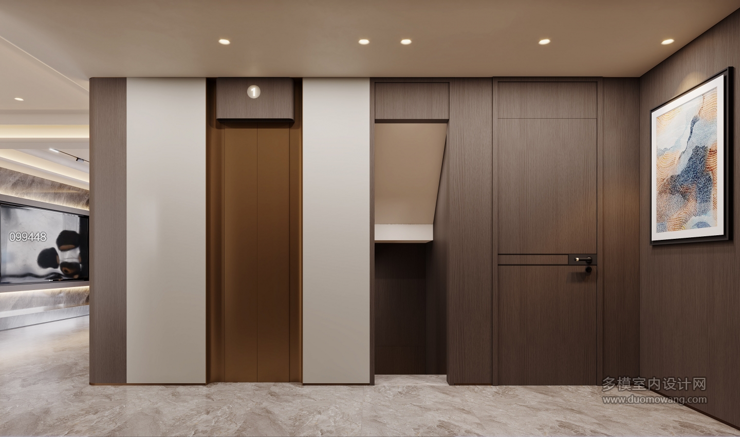 现代意式过道特写