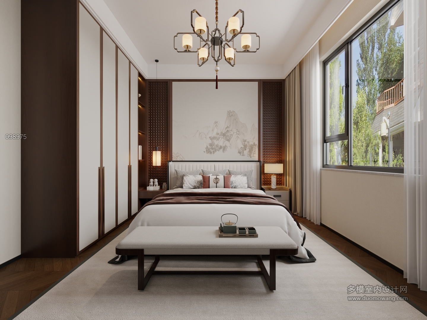 新中式北卧室1_2f