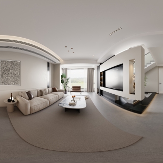 现代极简客餐厅360