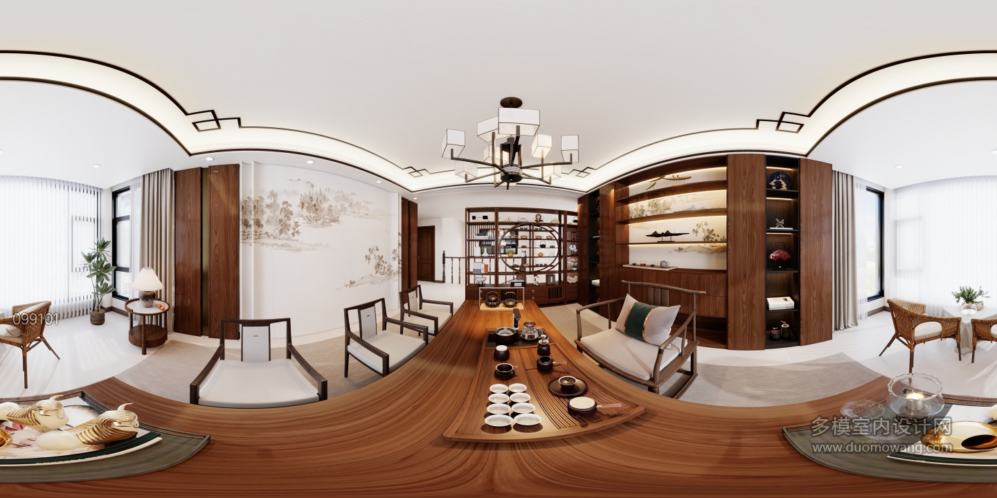 新中式二楼客厅