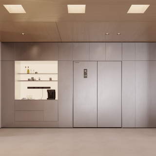 一层现代冰箱柜特写