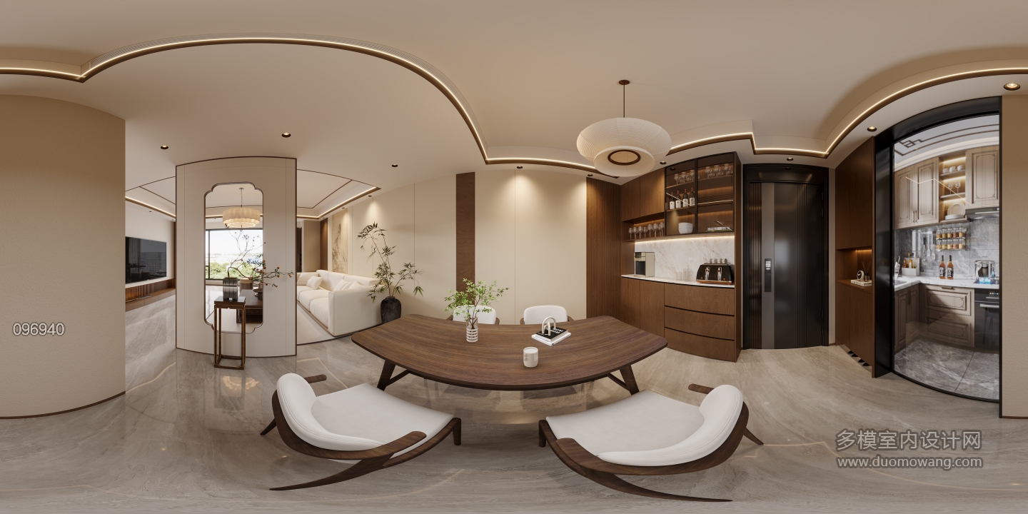 新中式餐厅全景