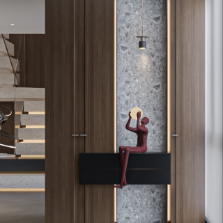 现代别墅一楼门厅单张