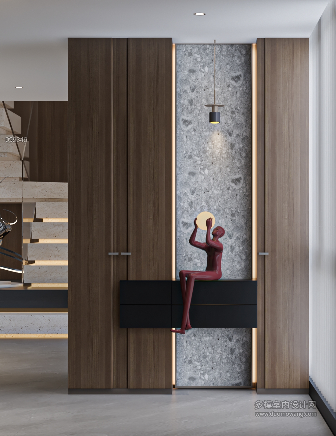 现代别墅一楼门厅单张