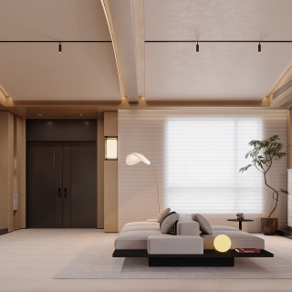 一层现代客厅特写