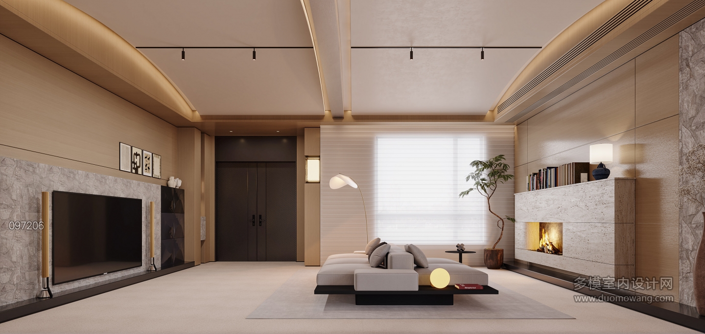 一层现代客厅特写