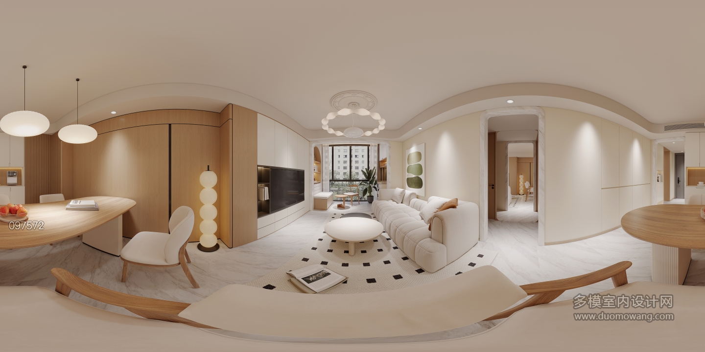奶油客厅全景