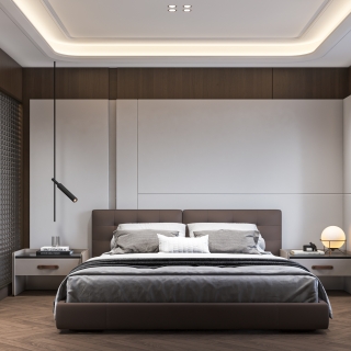 现代别墅二楼主卧单张