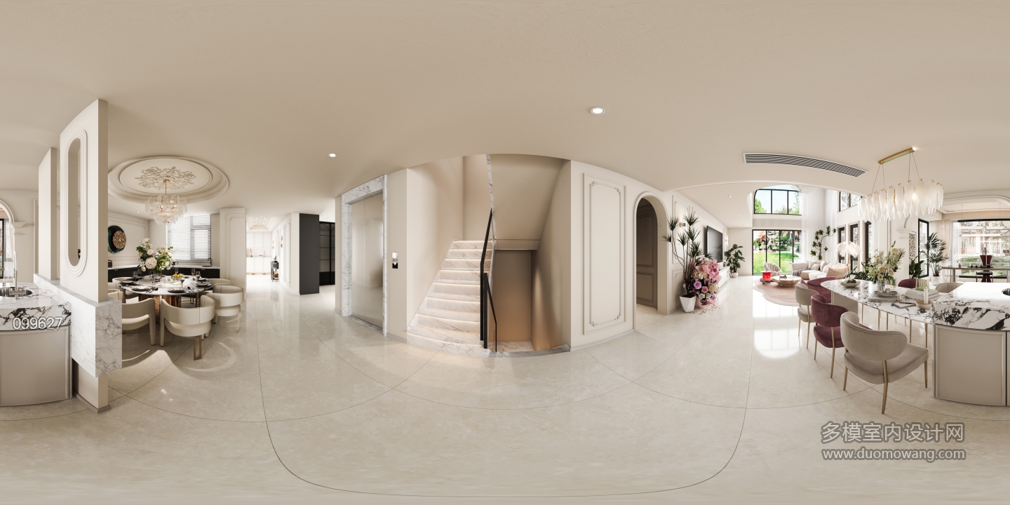 法式一层餐厅全景