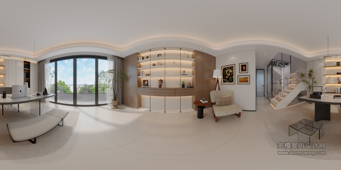 现代二楼书房360