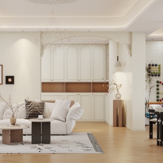 法式客餐厅-沙发墙