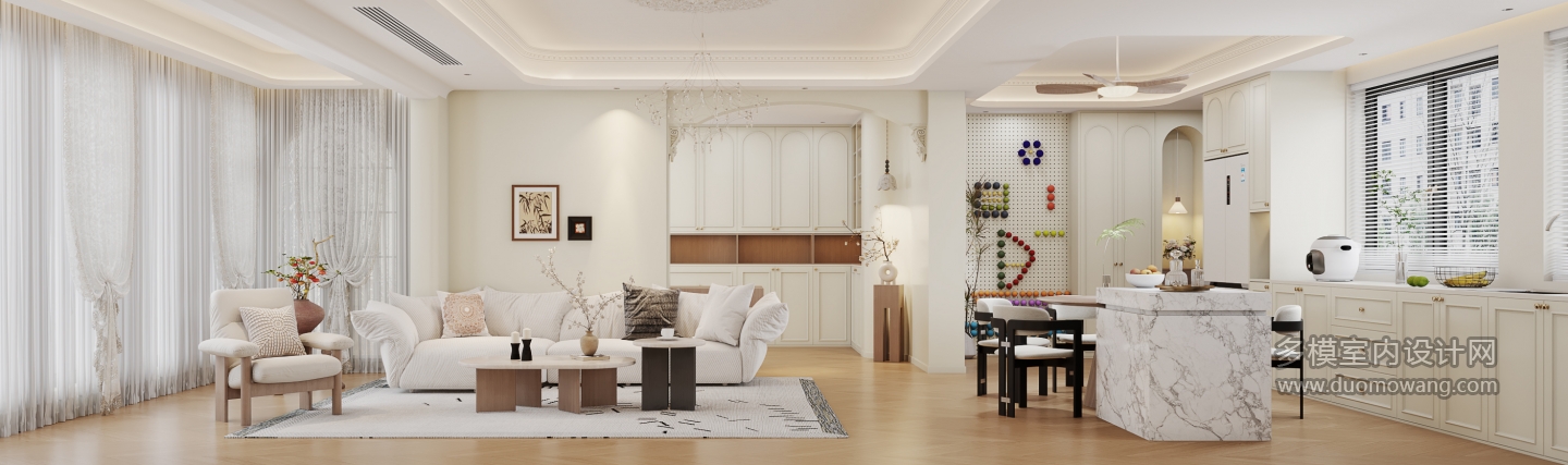 法式客餐厅-沙发墙