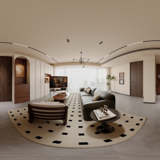 奶油中古 _客厅全景