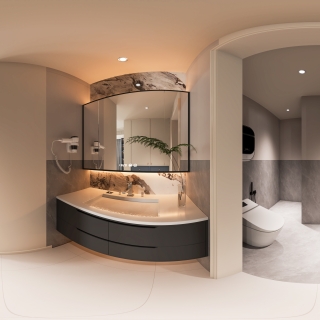 法式男孩房卫生间全景