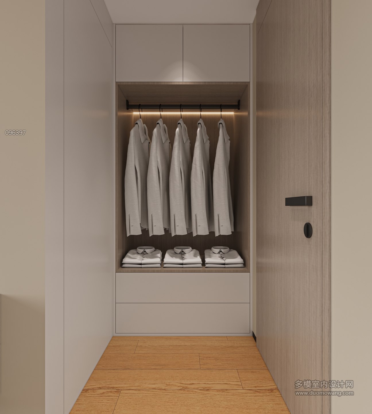 现代卧室次静衣区