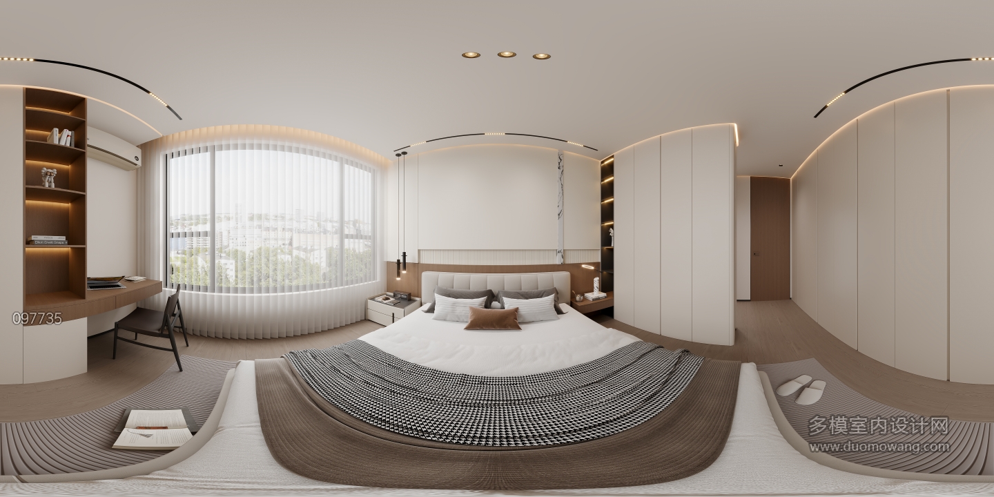 现代卧室全景