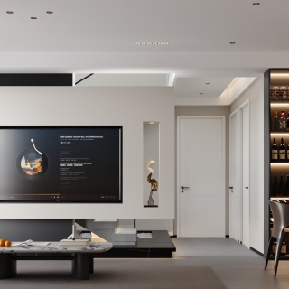 现代极简客餐厅特写 (2)