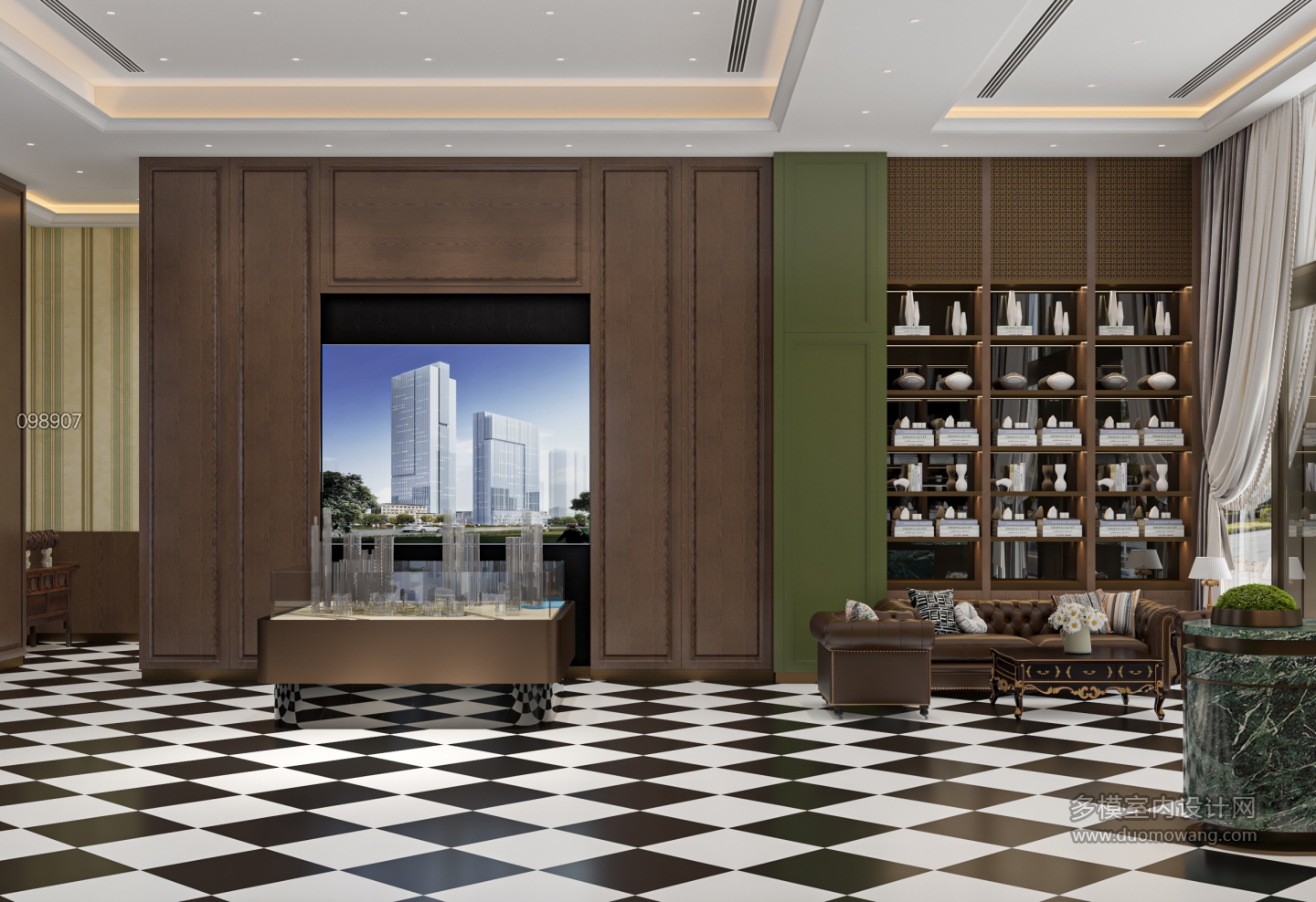 现代售楼部大厅单张1