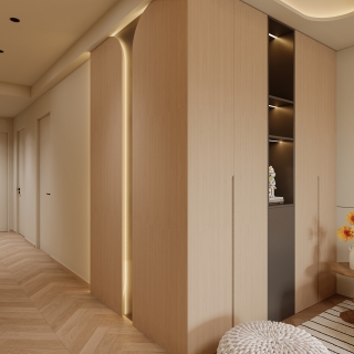 原木奶油风_玄关小景