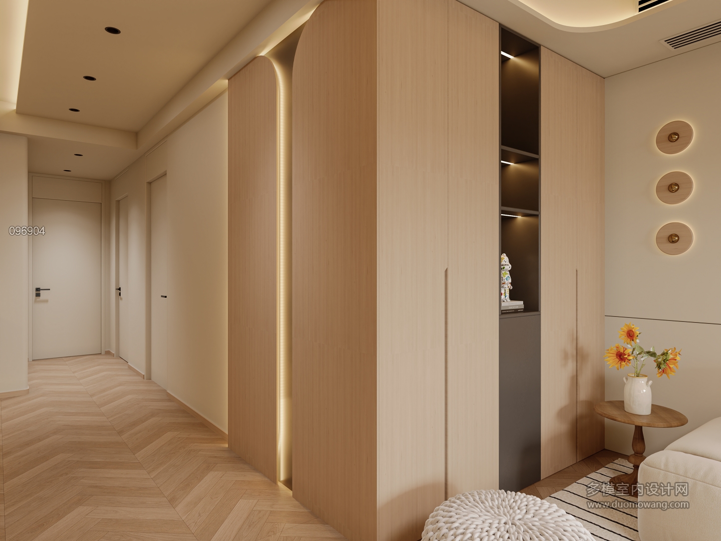 原木奶油风_玄关小景