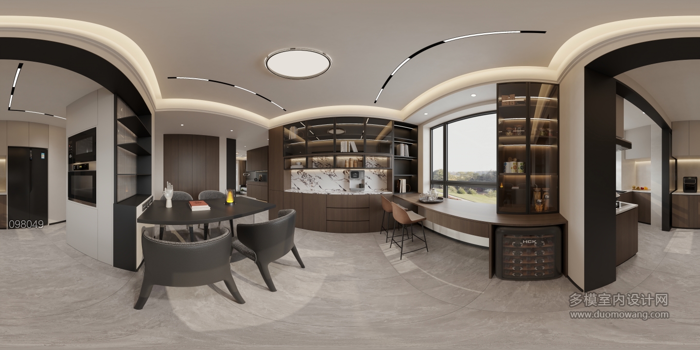 现代意式 餐厅 全景