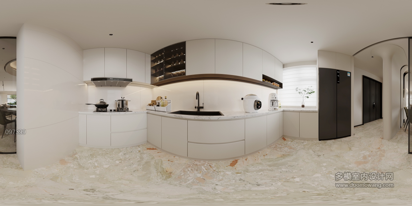 现代厨房全景