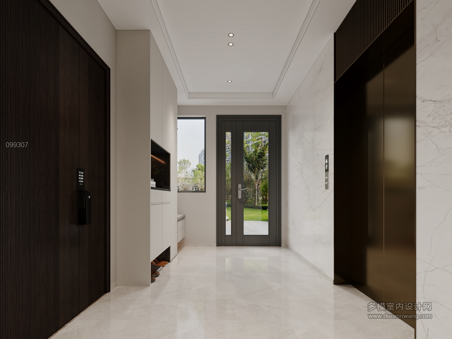 现代轻奢电梯间特写