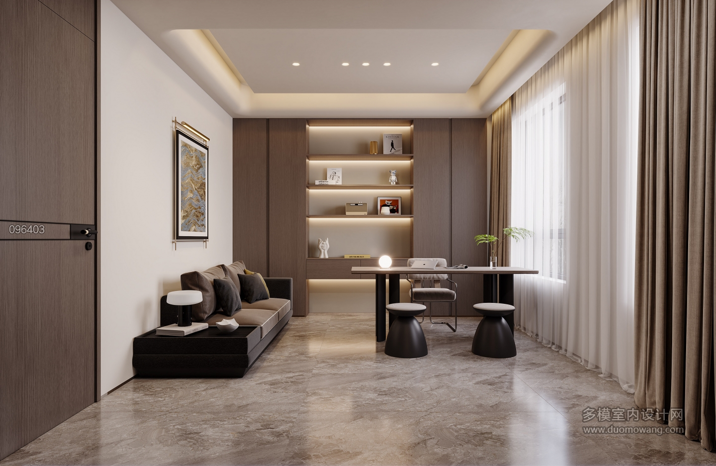 现代意式书房特写