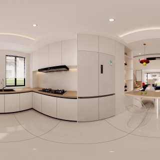 一楼厨房全景现代极简风格