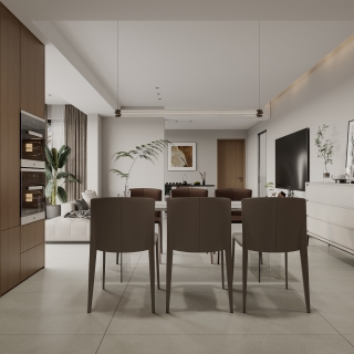 现代客餐厅特写