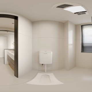 现代极简卫生间全景