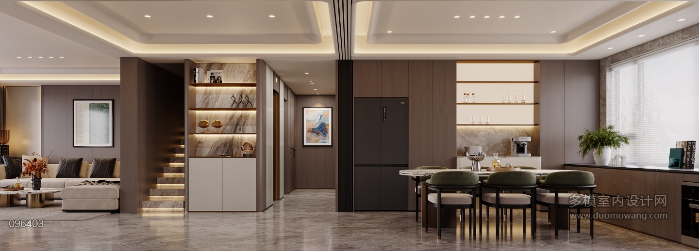 现代意式餐厅玄关特写