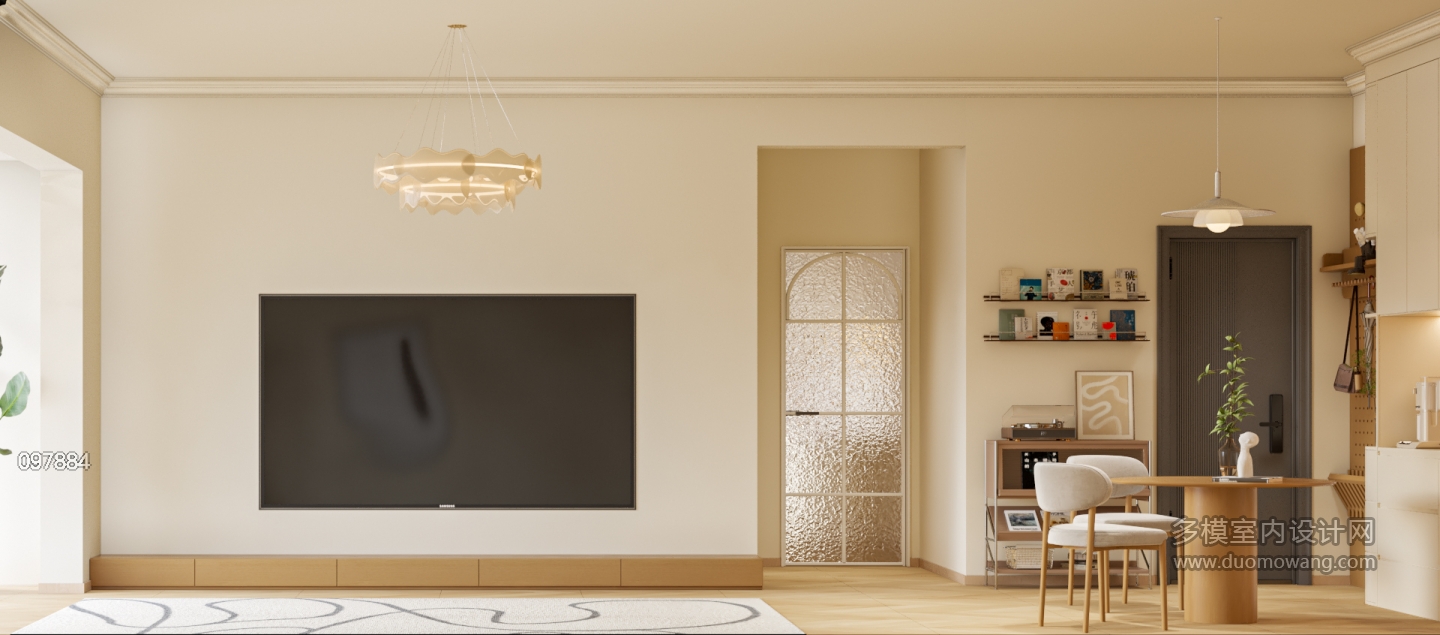 奶油风客餐厅单张2