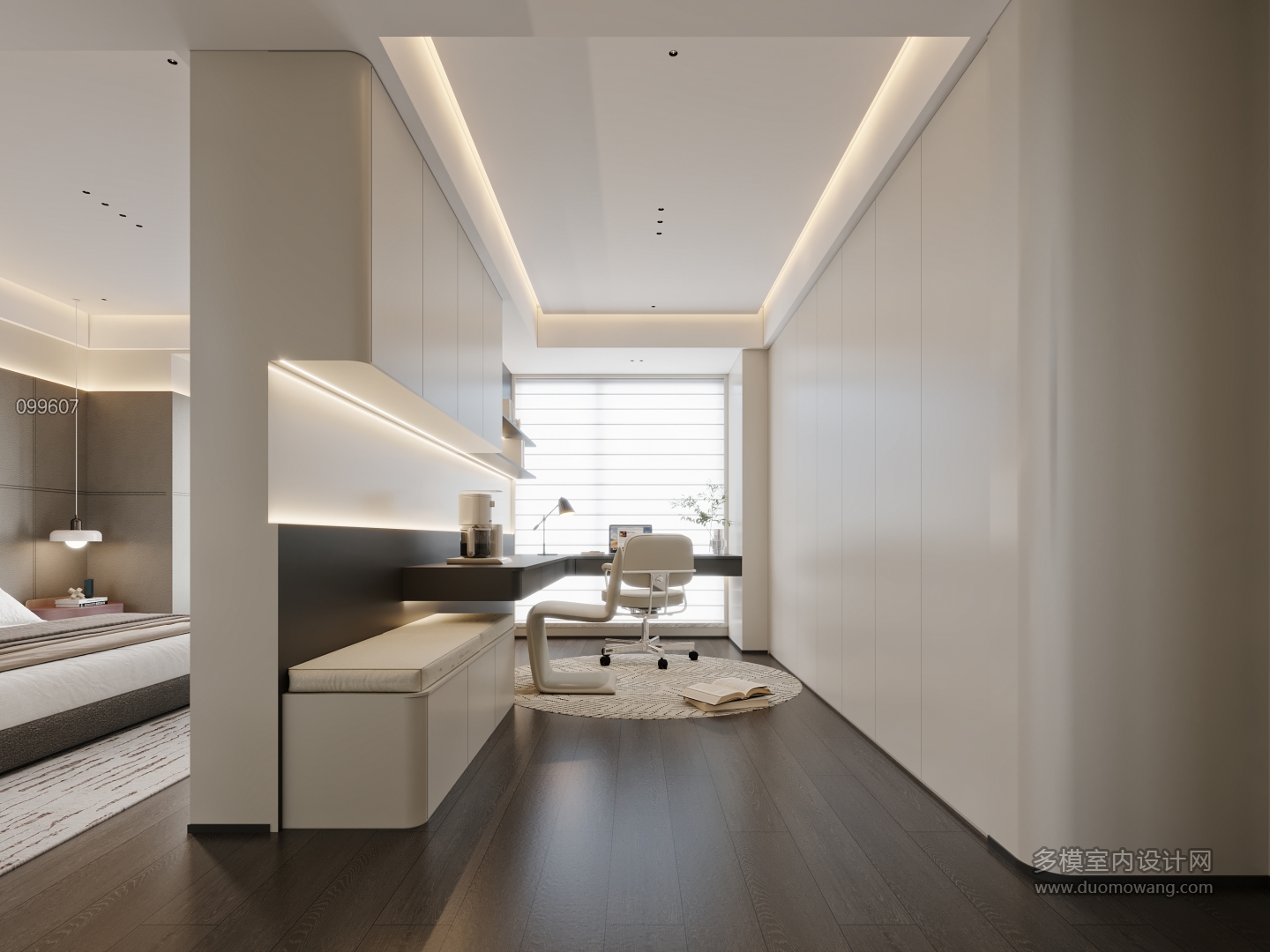 现代主卧书房特写