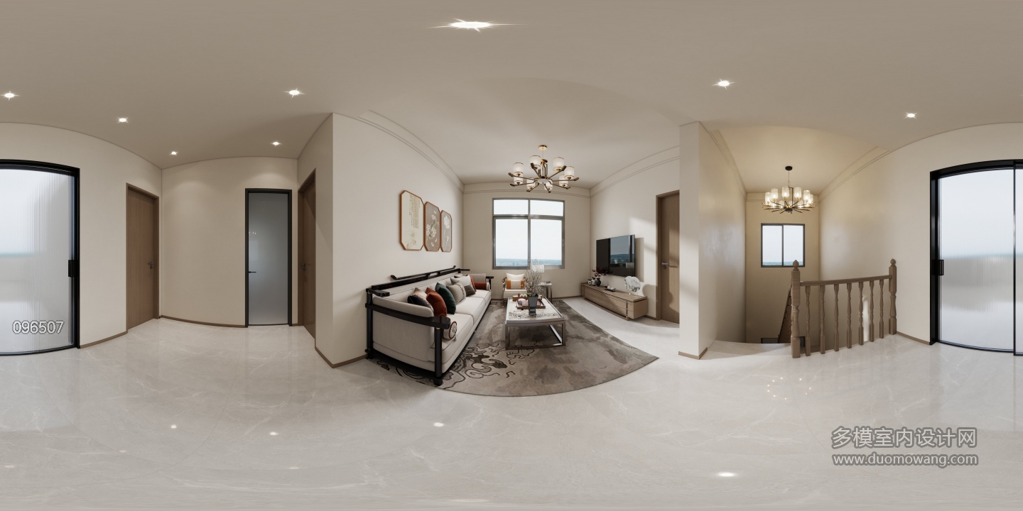 新中式二楼客厅