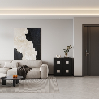 现代客餐厅_沙发墙