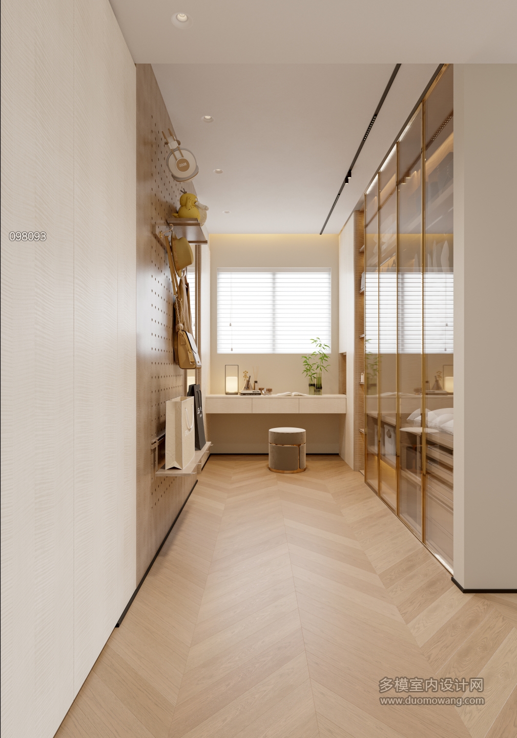 现代2楼女孩房衣帽间